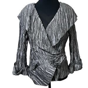 Jackie Jon New York Blazer/Jacket Sz L-XL(?) Gray/Silver Whimsigoth Steampunk
